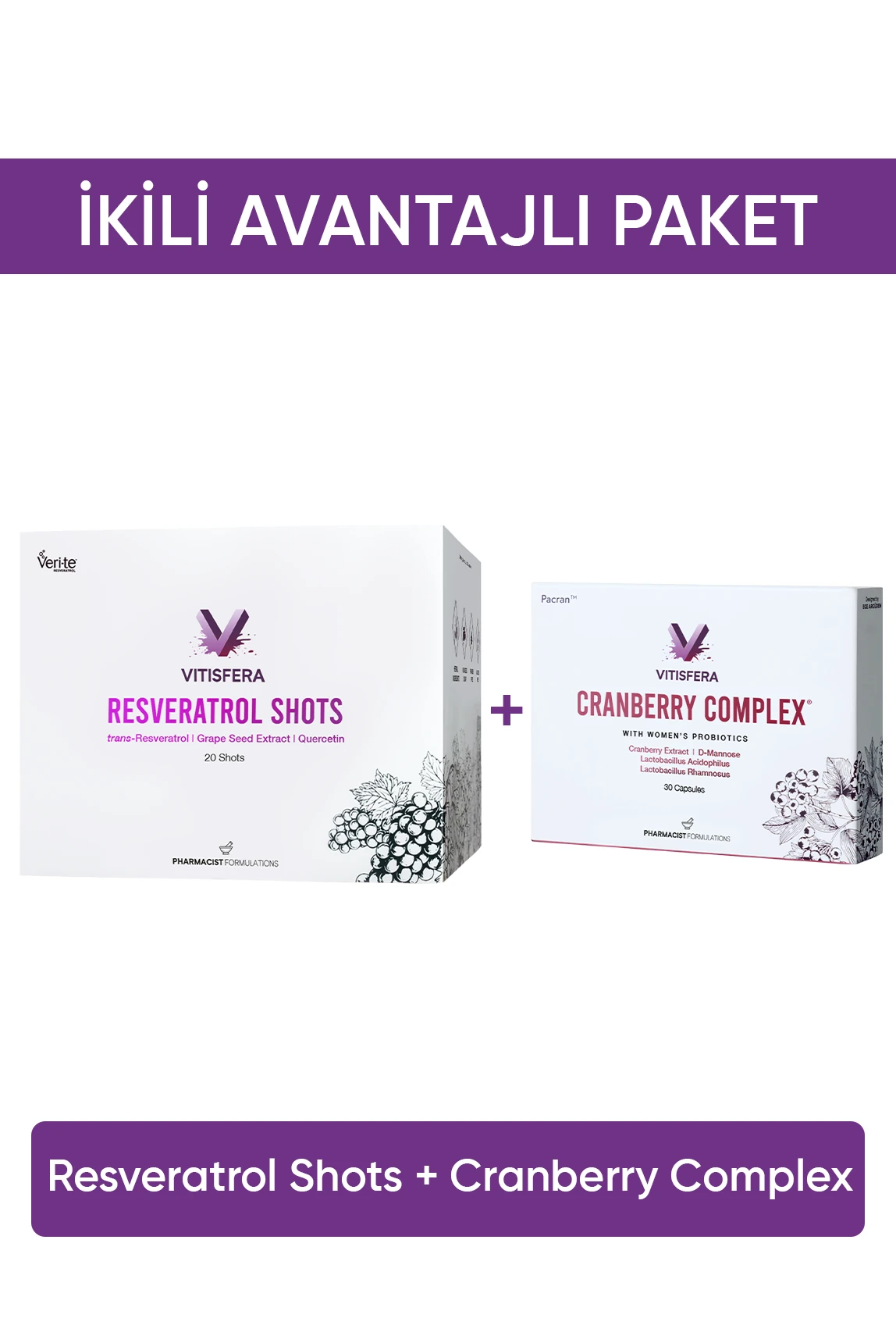İkili Avantajlı Paket 3 (Resveratrol Shots + Cranberry Complex)