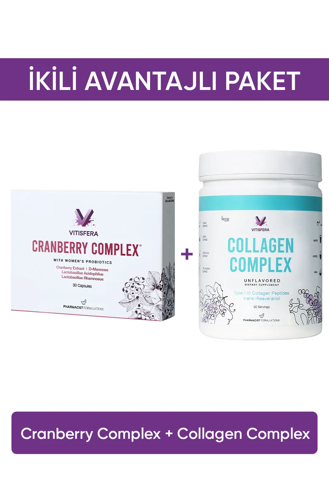 İkili Avantajlı Paket 6 (Cranberry Complex Collagen Complex)
