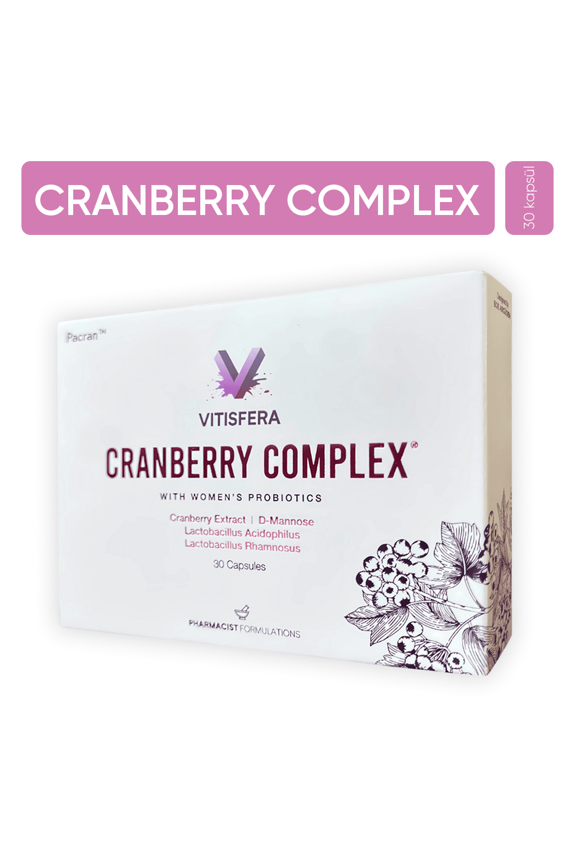 Cranberry Complex  30 Kapsül- Turna Yemişi Ekstresi, D-Mannoz, Probiyotik