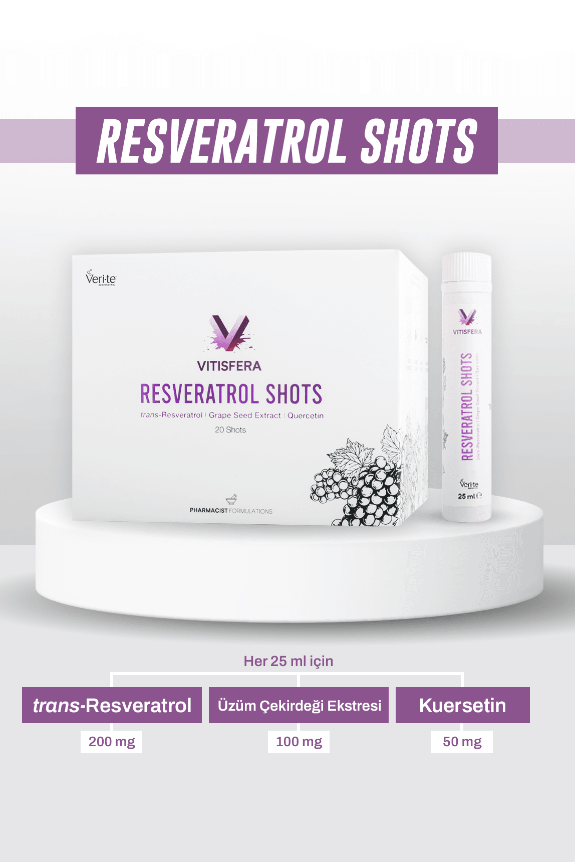 Vitisfera Resveratrol Shot Orman Meyveleri Aromalı 20x25 ml