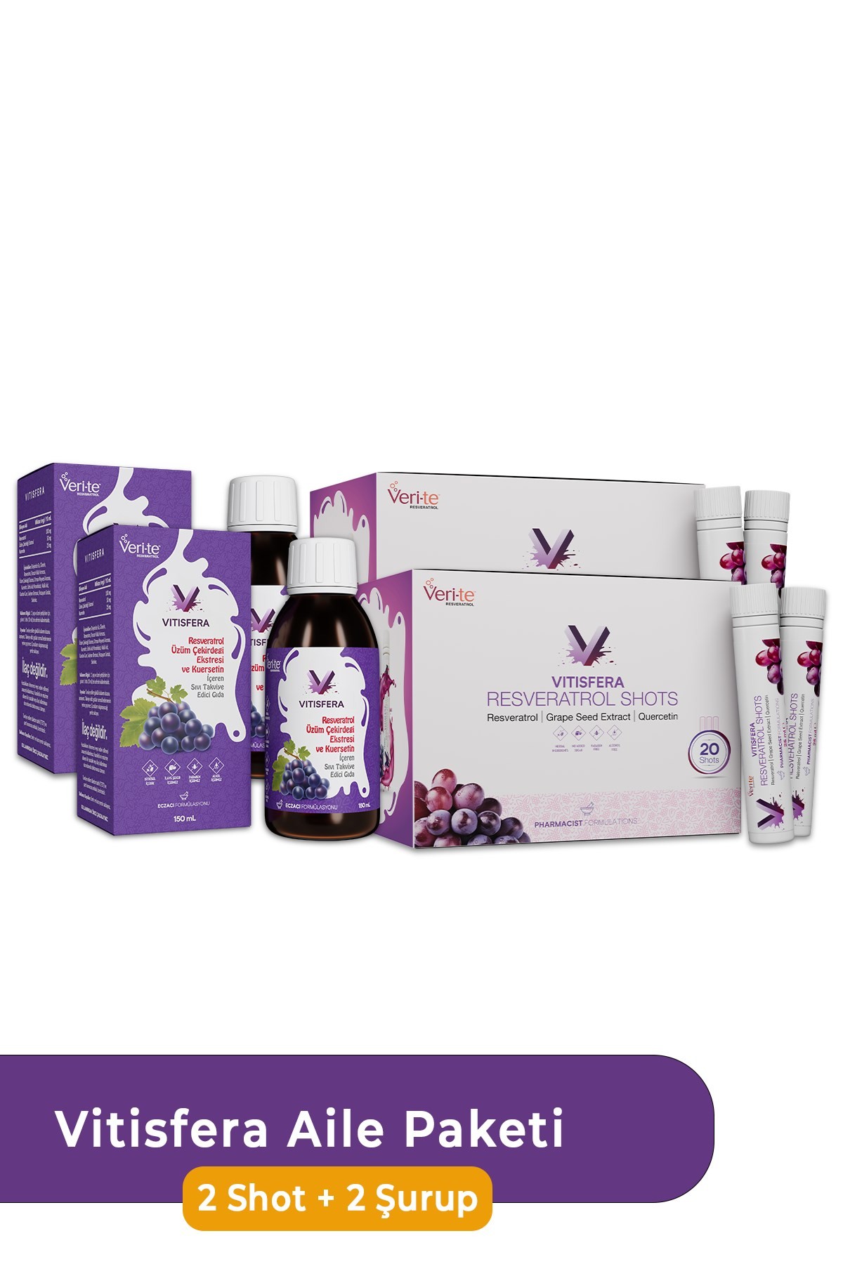 Vitisfera Resveratrol Aile Paketi ( 2 Shot + 2 Şurup )