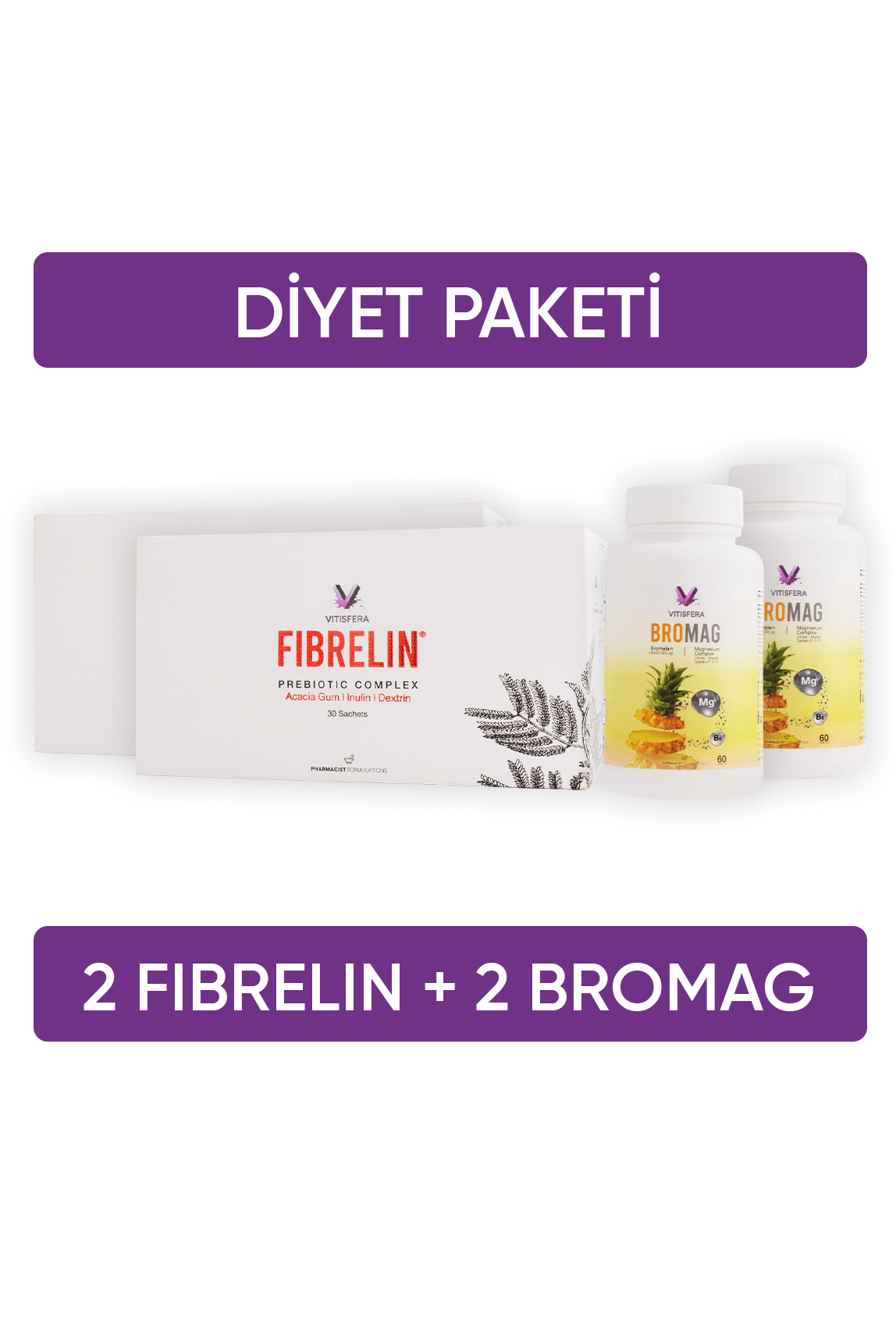 Vitisfera Diyet Paketi ( 2 Bromag + 2 Fibrelin)