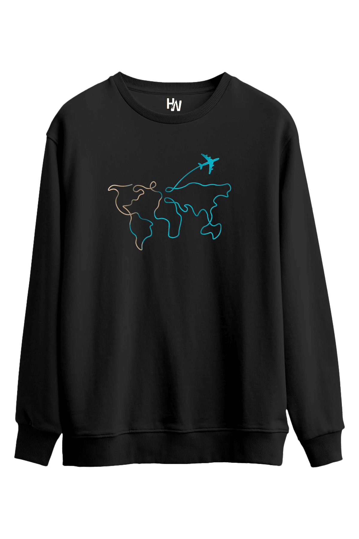 Seyahat Baskılı Sweatshirt