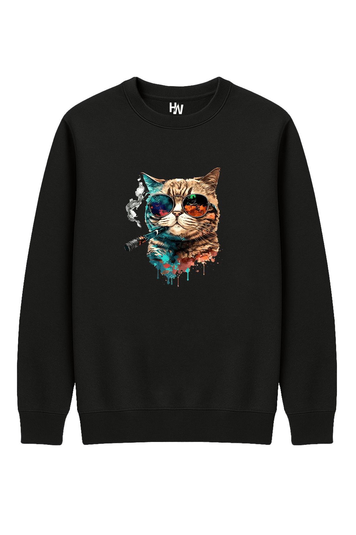 Puro Kedi Baskılı Sweatshirt
