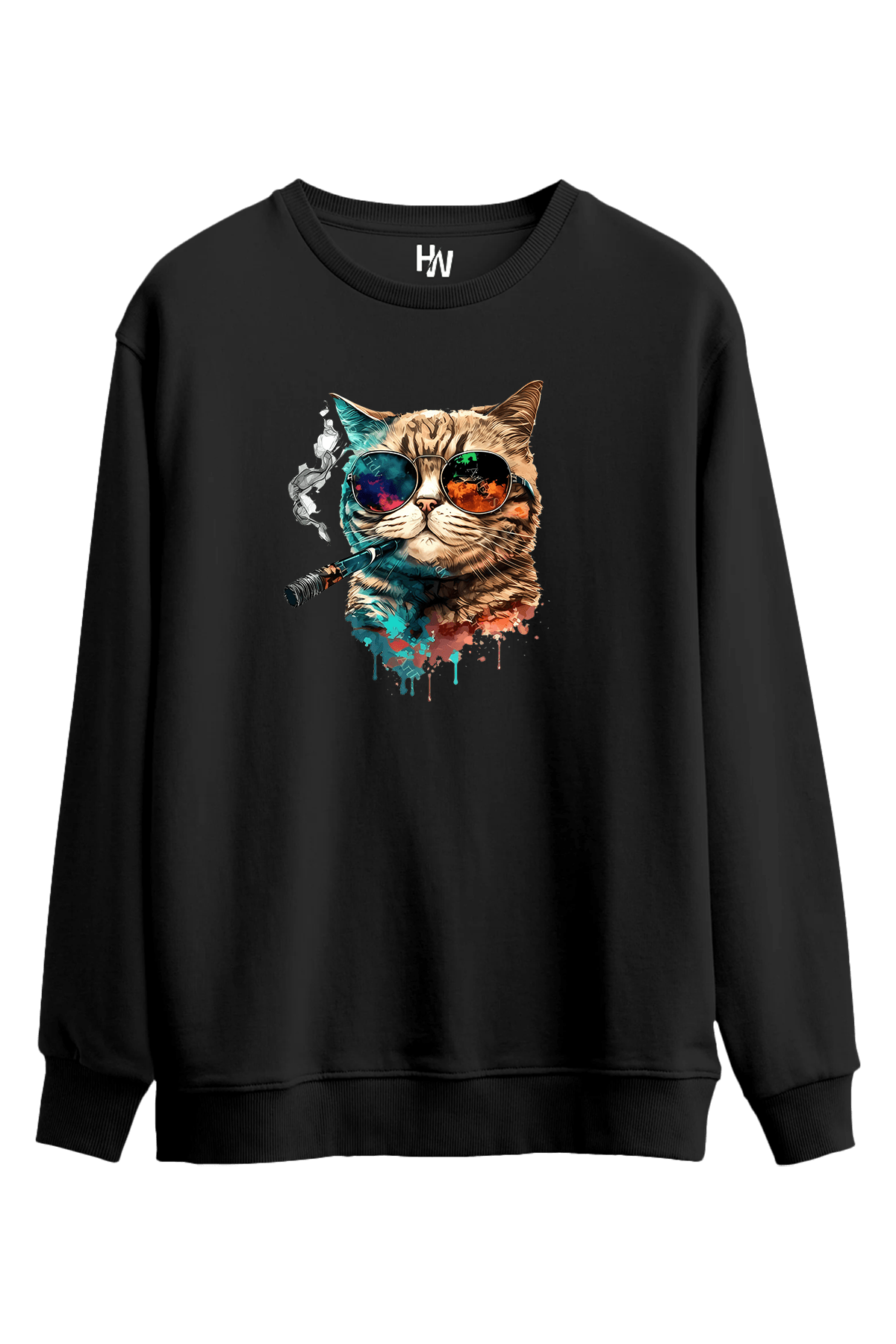 Puro Kedi Baskılı Sweatshirt