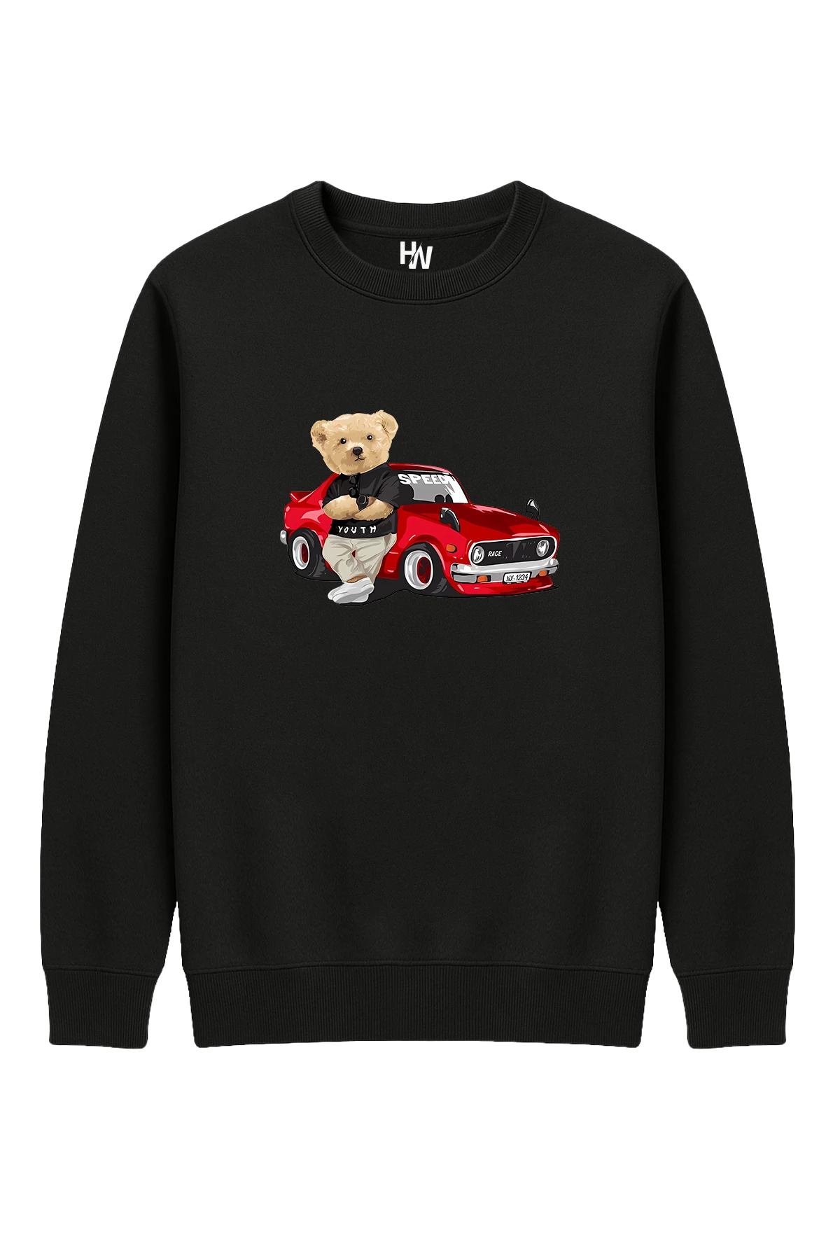 Araba Ayı Baskılı Sweatshirt