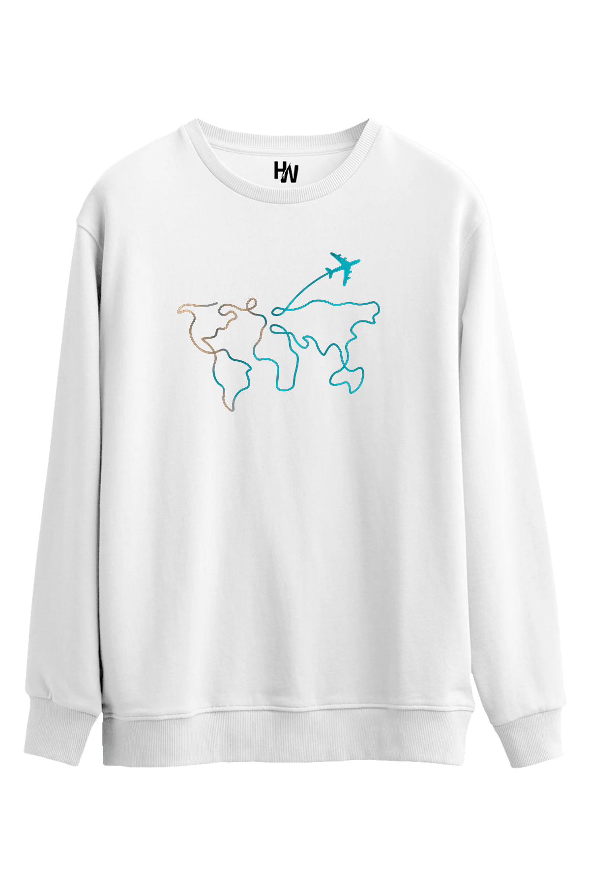 Seyahat Baskılı Sweatshirt