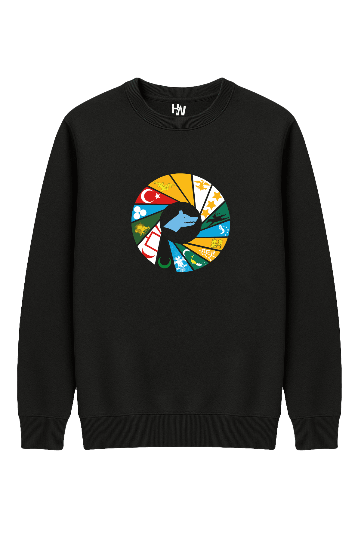 16 Türk Devletleri Baskılı Sweatshirt