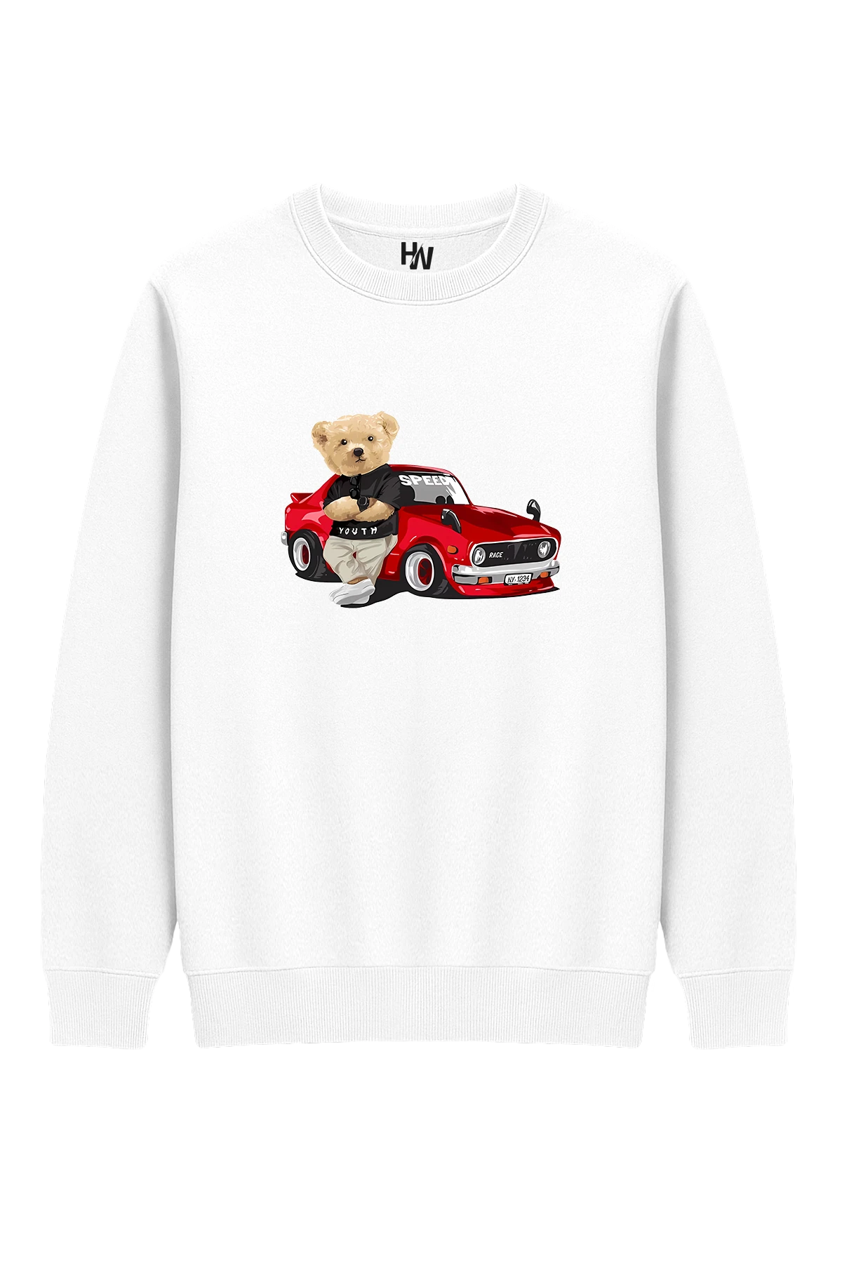 Araba Ayı Baskılı Sweatshirt