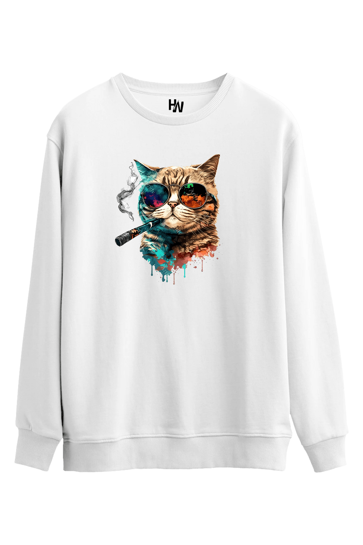 Puro Kedi Baskılı Sweatshirt