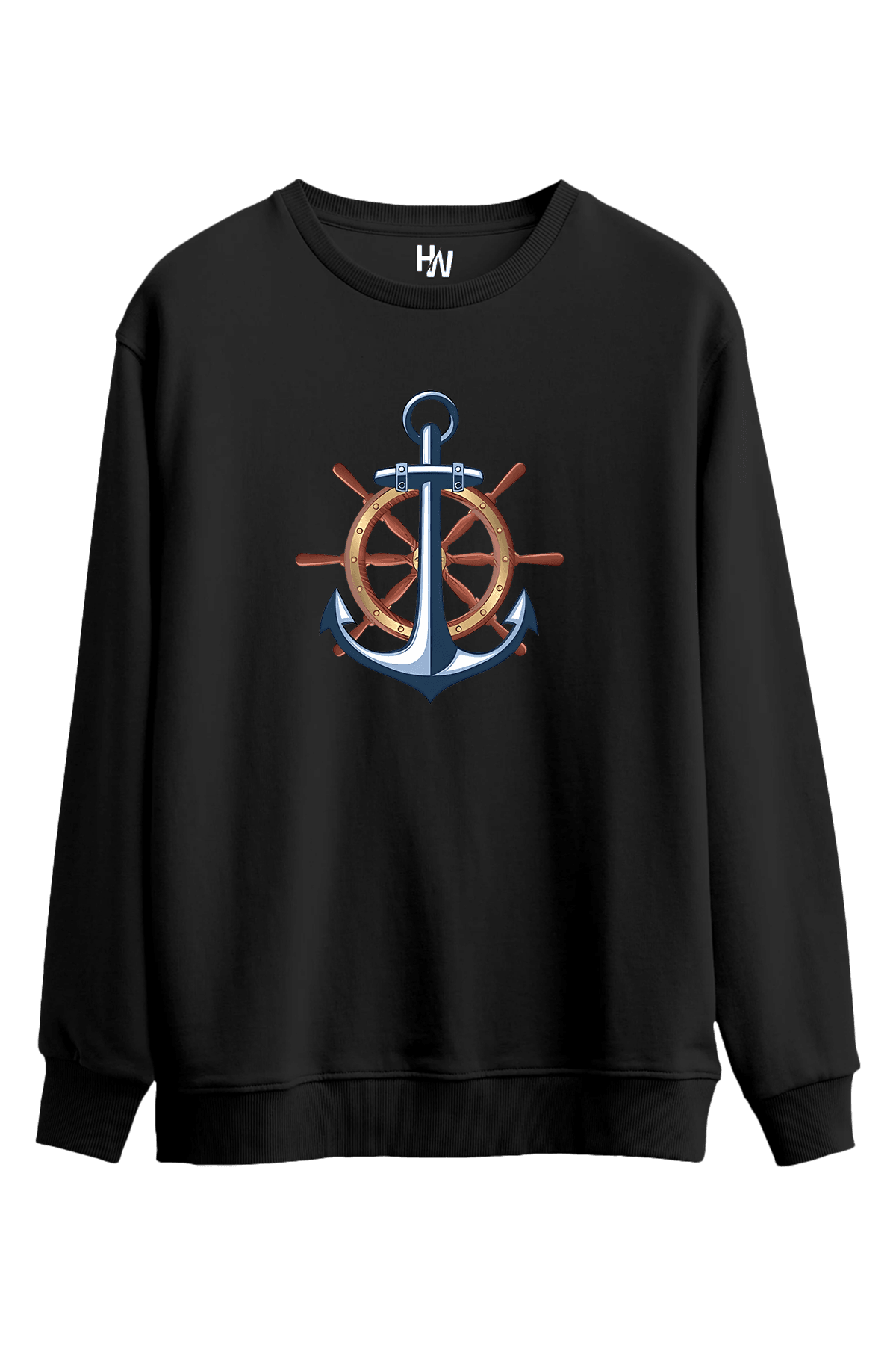 Deniz Çapası Baskılı Sweatshirt