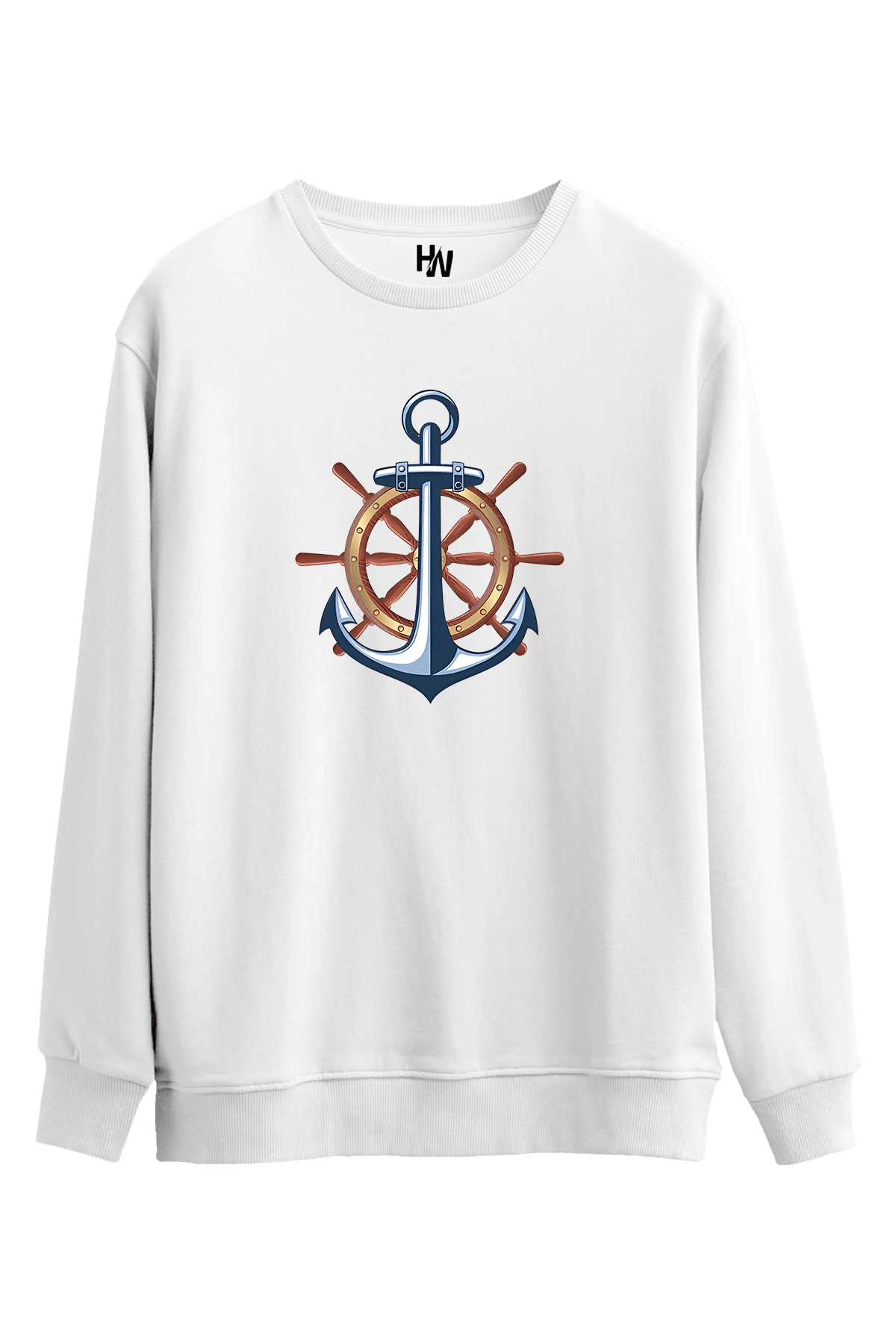 Deniz Çapası Baskılı Sweatshirt