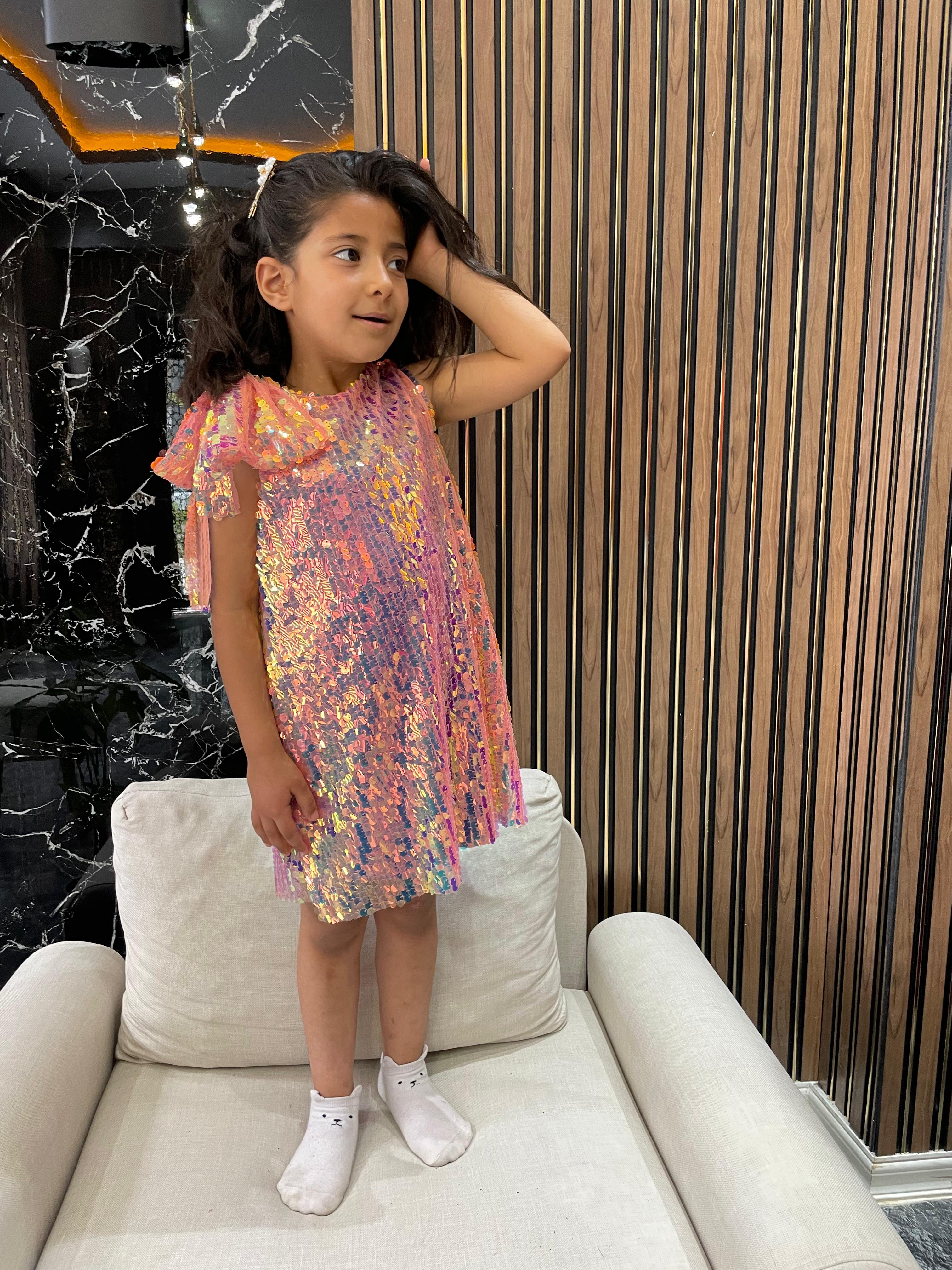 PARİLTA KIZ ÇOCUK ABİYE ELBİSESİ