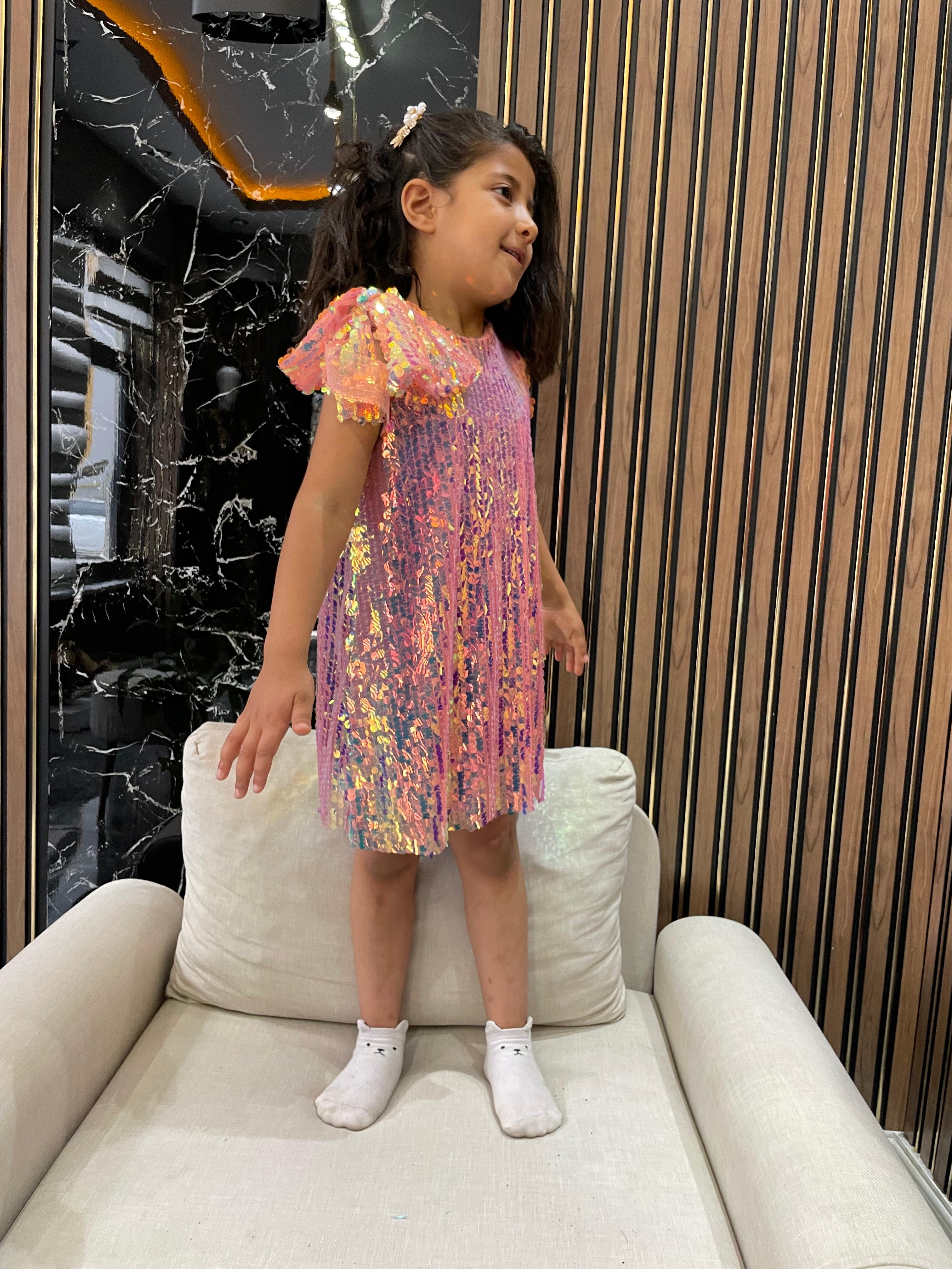 PARİLTA KIZ ÇOCUK ABİYE ELBİSESİ