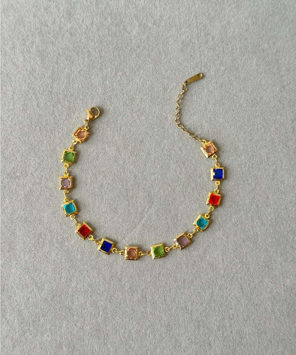 Çelik Kare Renkli Bileklik
