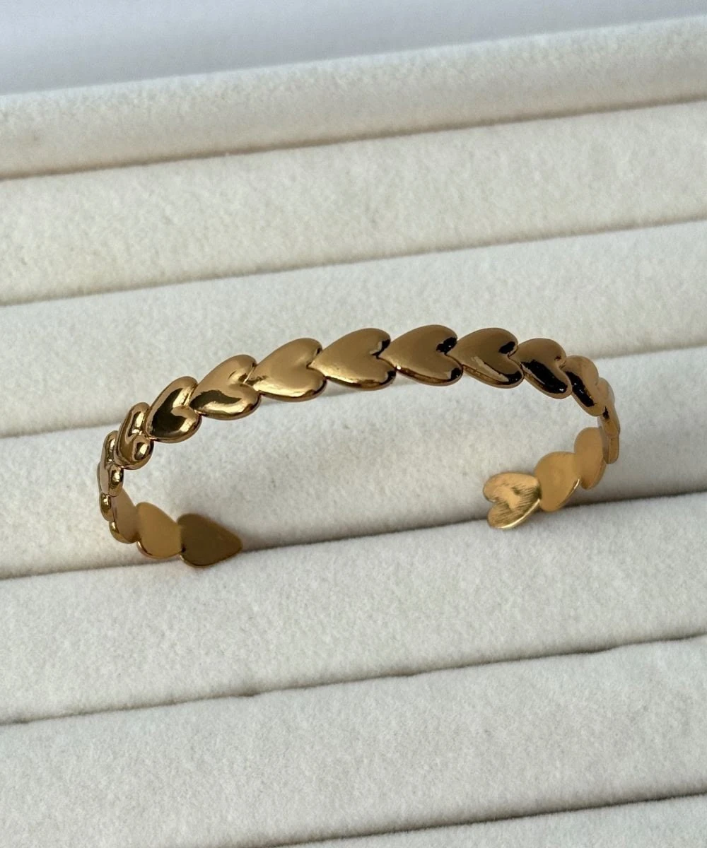 Çelik Kalp Gold Kelepçe