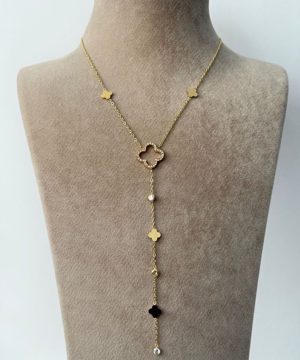 Çelik Yonca Y Kolye