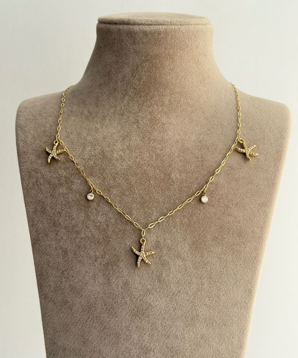 Çelik Taşlı Deniz Yıldızı Kolye