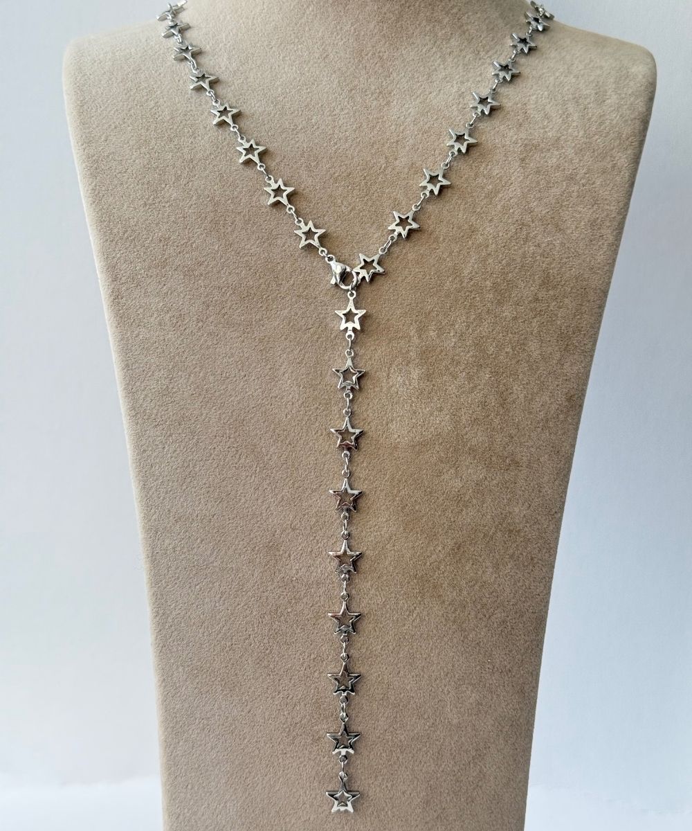 Çelik Yıldız Y Kolye