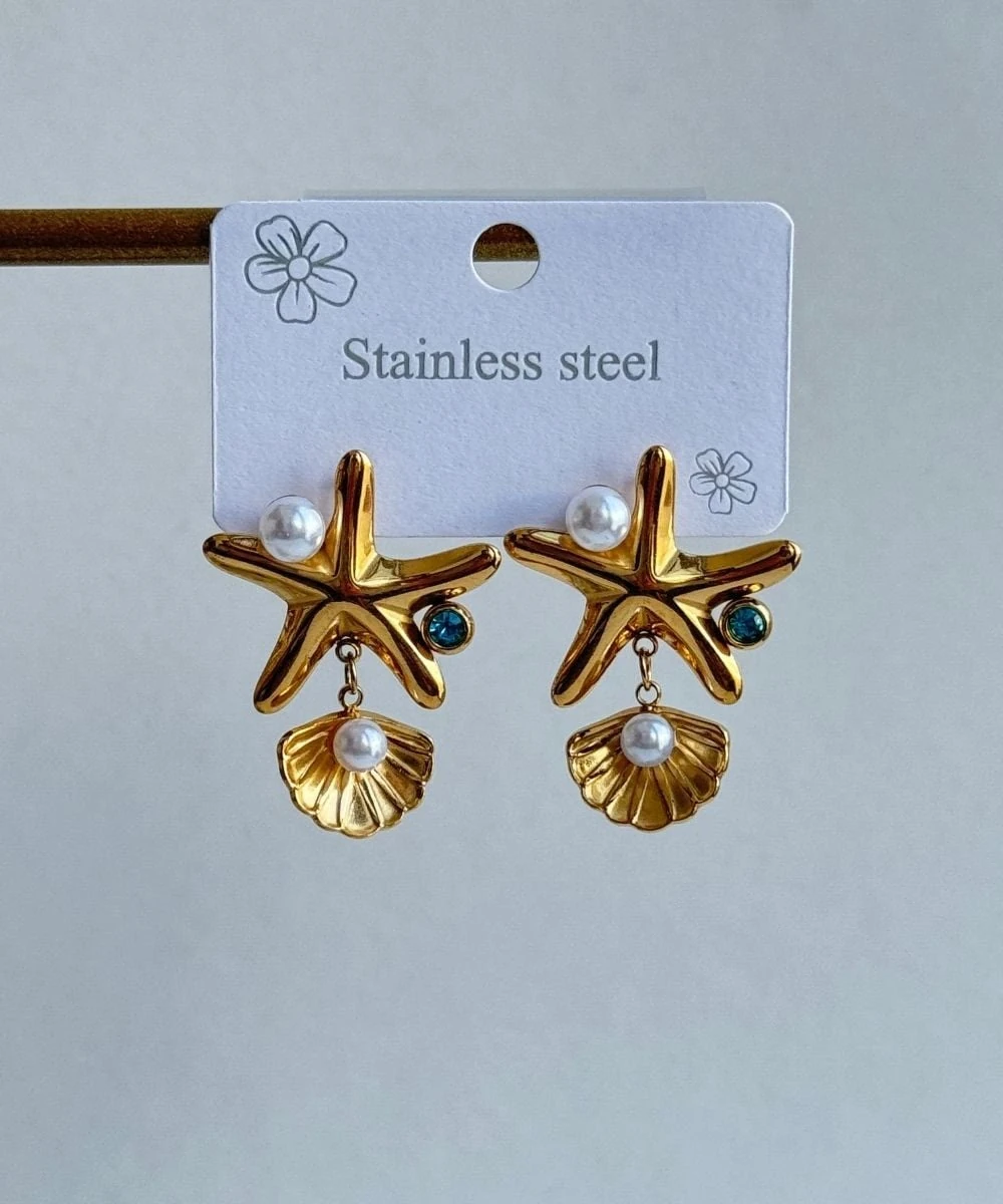 Çelik Deniz Yıldızı Küpe