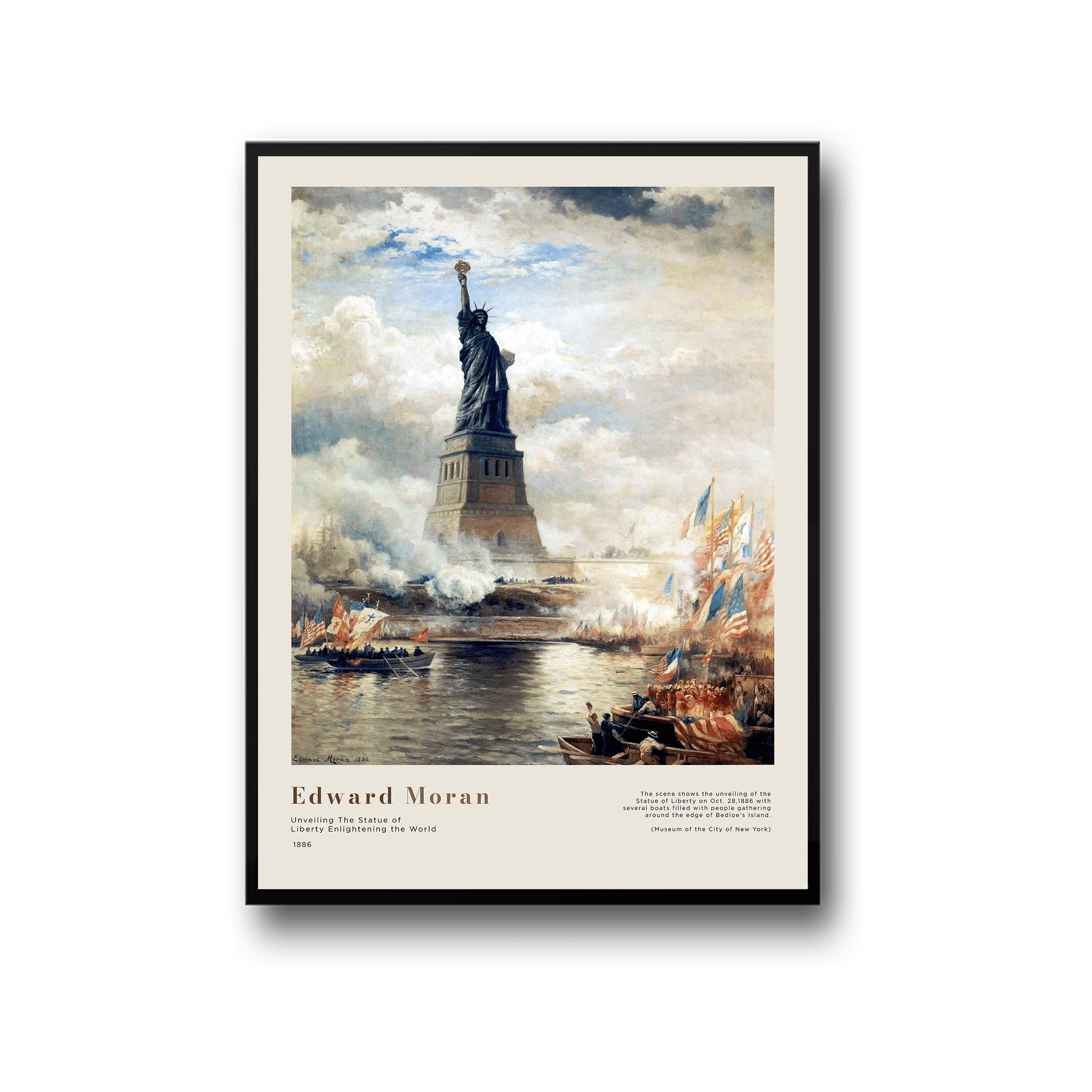 Edward Moran - Unveiling the Statue of Liberty Enlightening the World