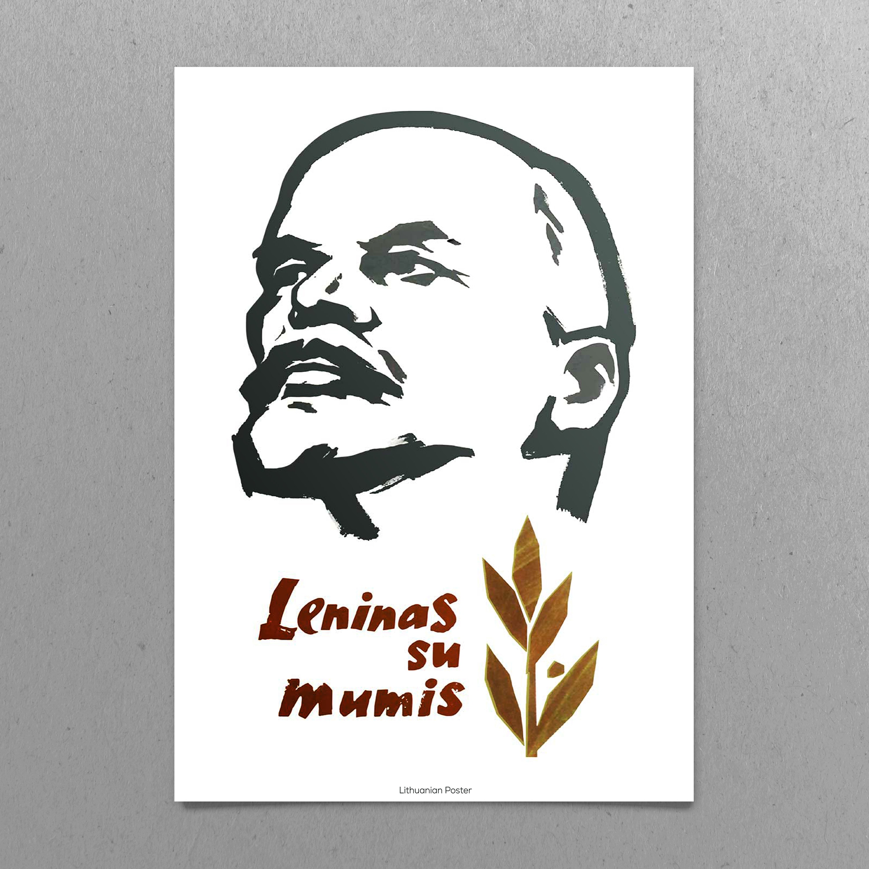 Litvanya Basımlı Lenin Propaganda Posteri