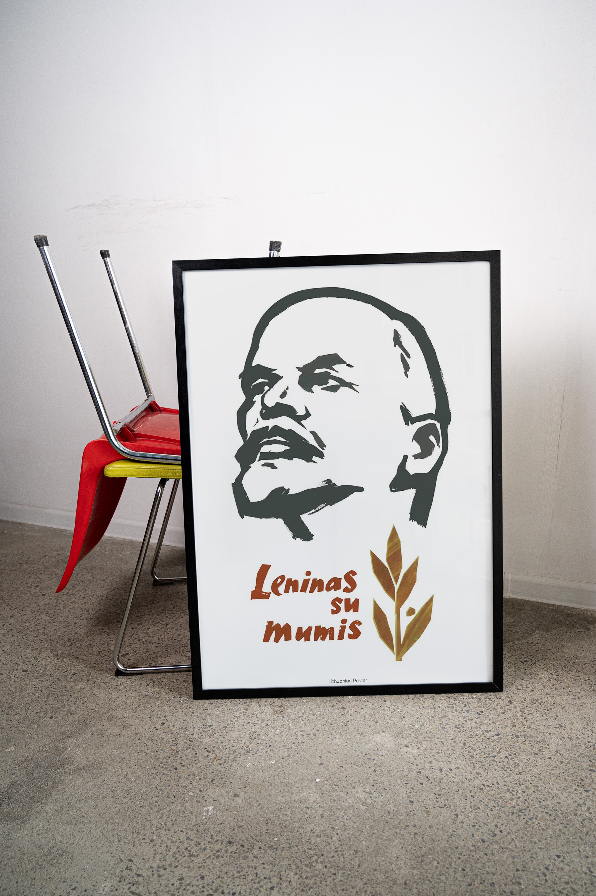 Litvanya Basımlı Lenin Propaganda Posteri