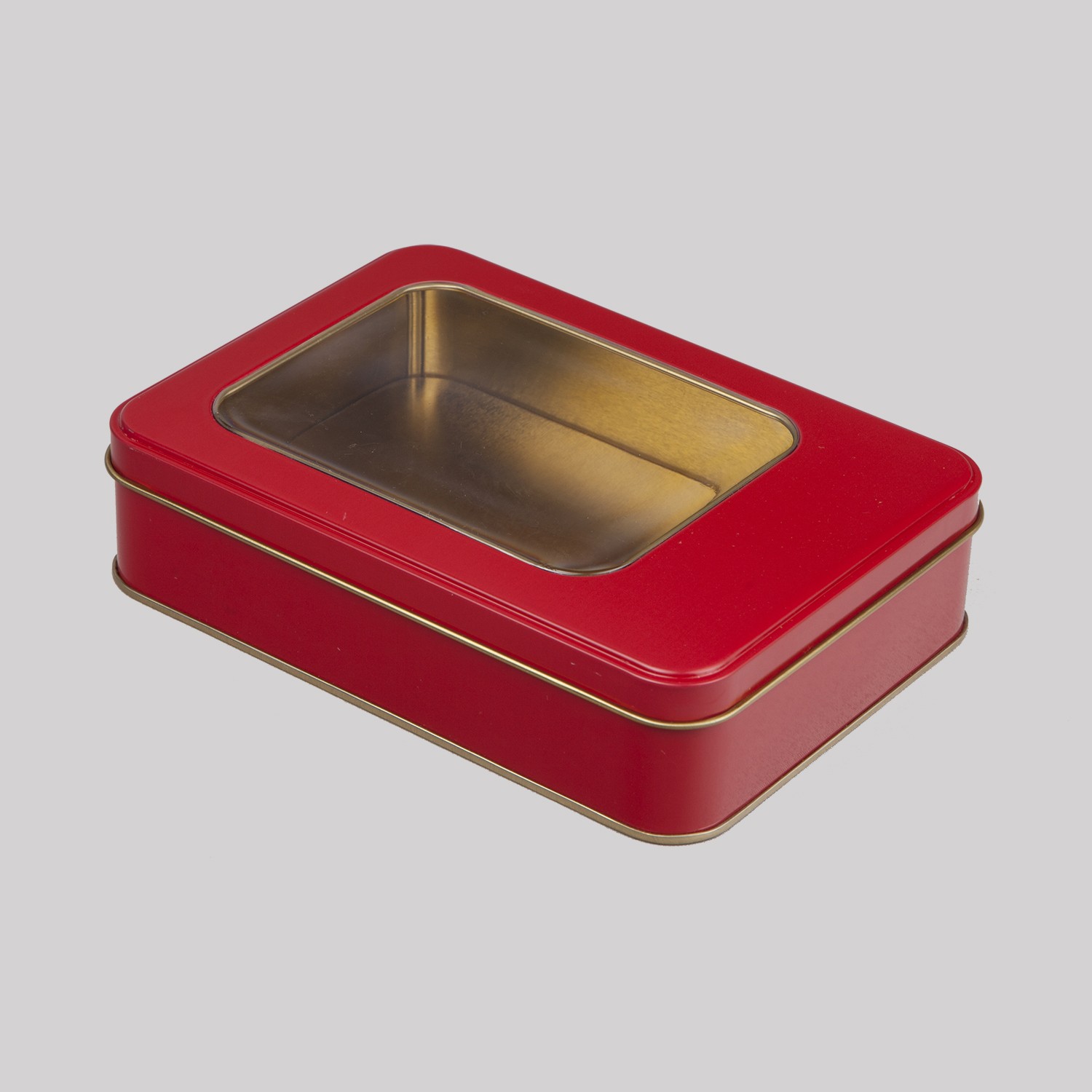 Pencereli Metal Kutu Kırmızı 190 x 135 x 45H mm - 240 Adet