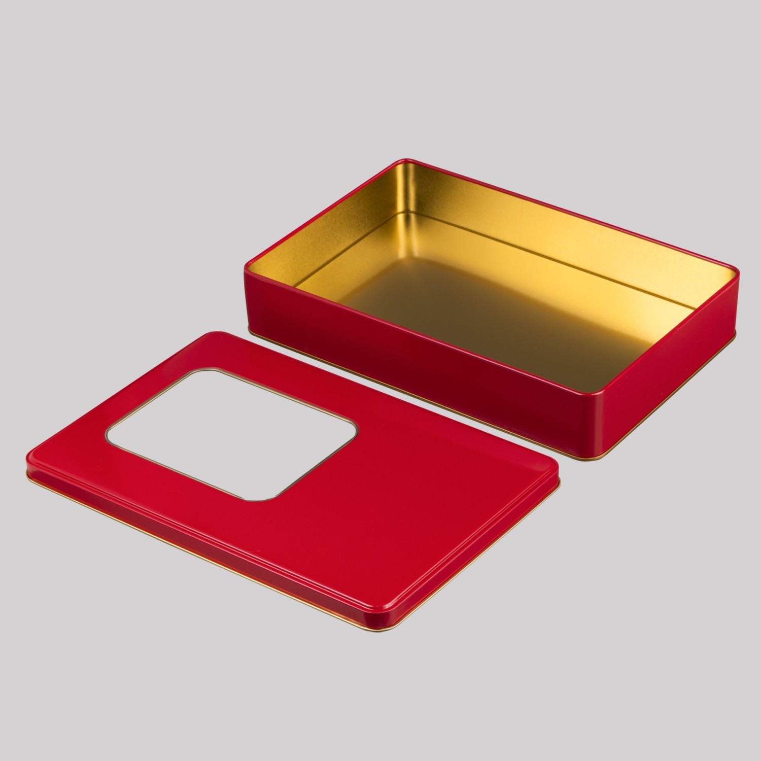 Pencereli Metal Kutu Kırmızı 265 x 175 x 45H mm - 96 Adet