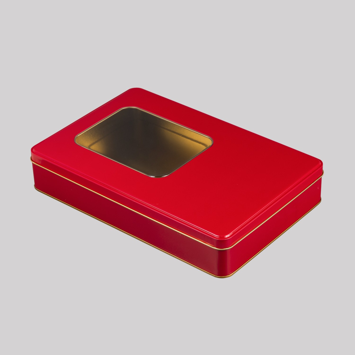 Pencereli Metal Kutu Kırmızı 265 x 175 x 45H mm - 96 Adet