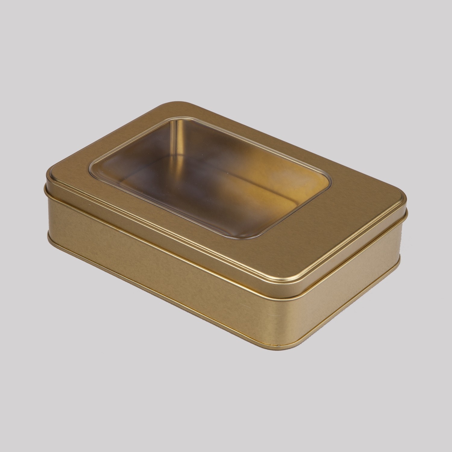 Pencereli Metal Kutu Altın 190 x 135 x 45H mm - 96 Adet