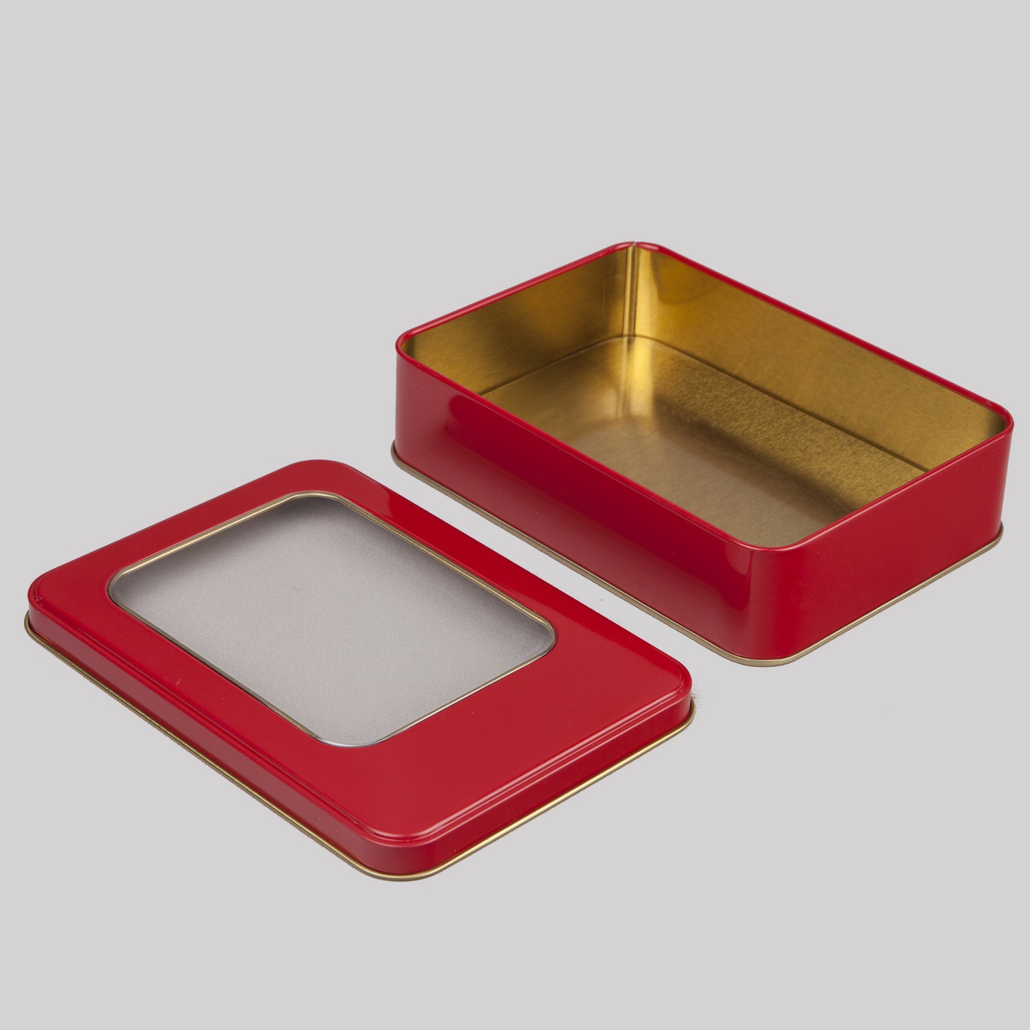 Pencereli Metal Kutu Kırmızı 190 x 135 x 45H mm - 96 Adet