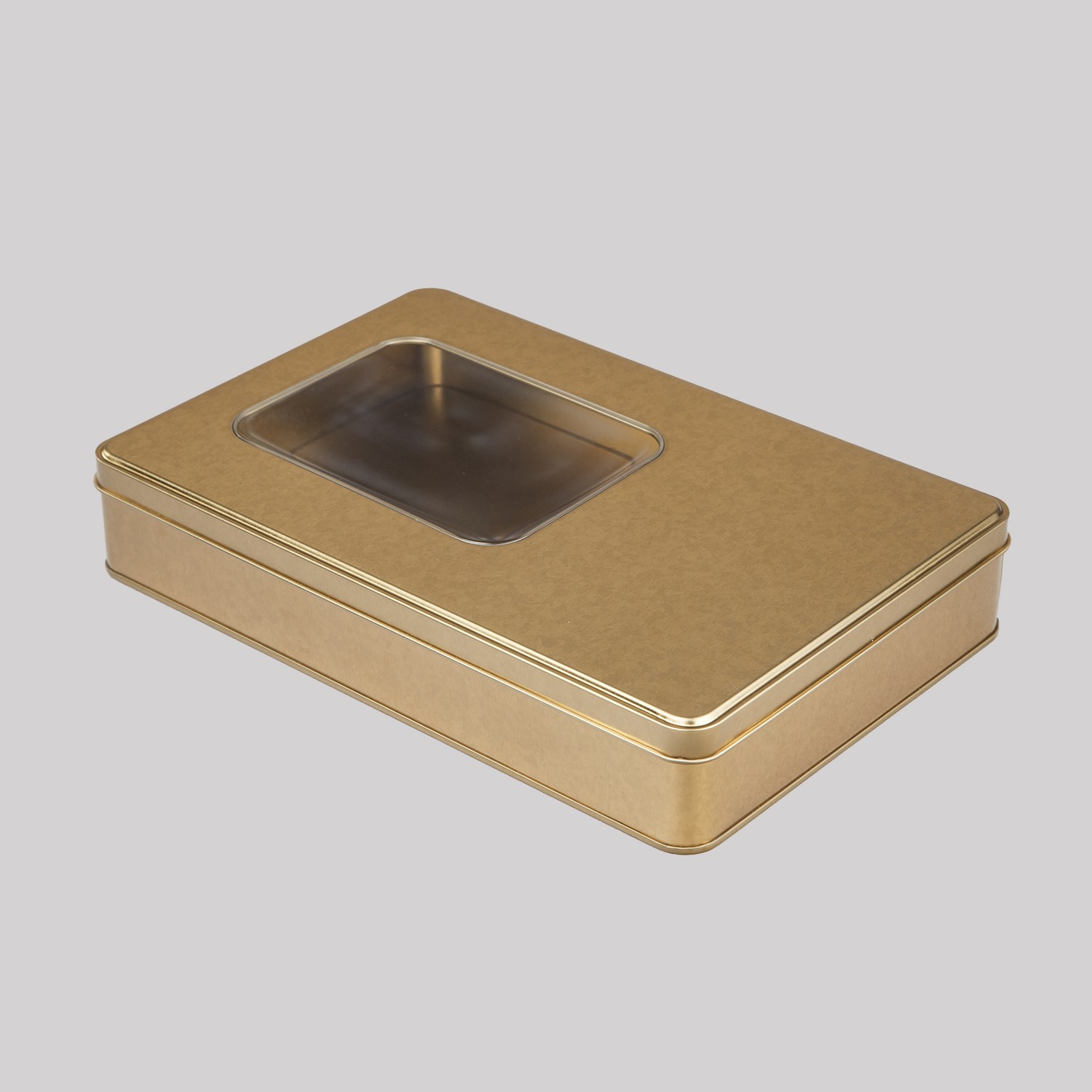 Pencereli Metal Kutu Altın 265 x 175 x 45H mm - 96 Adet
