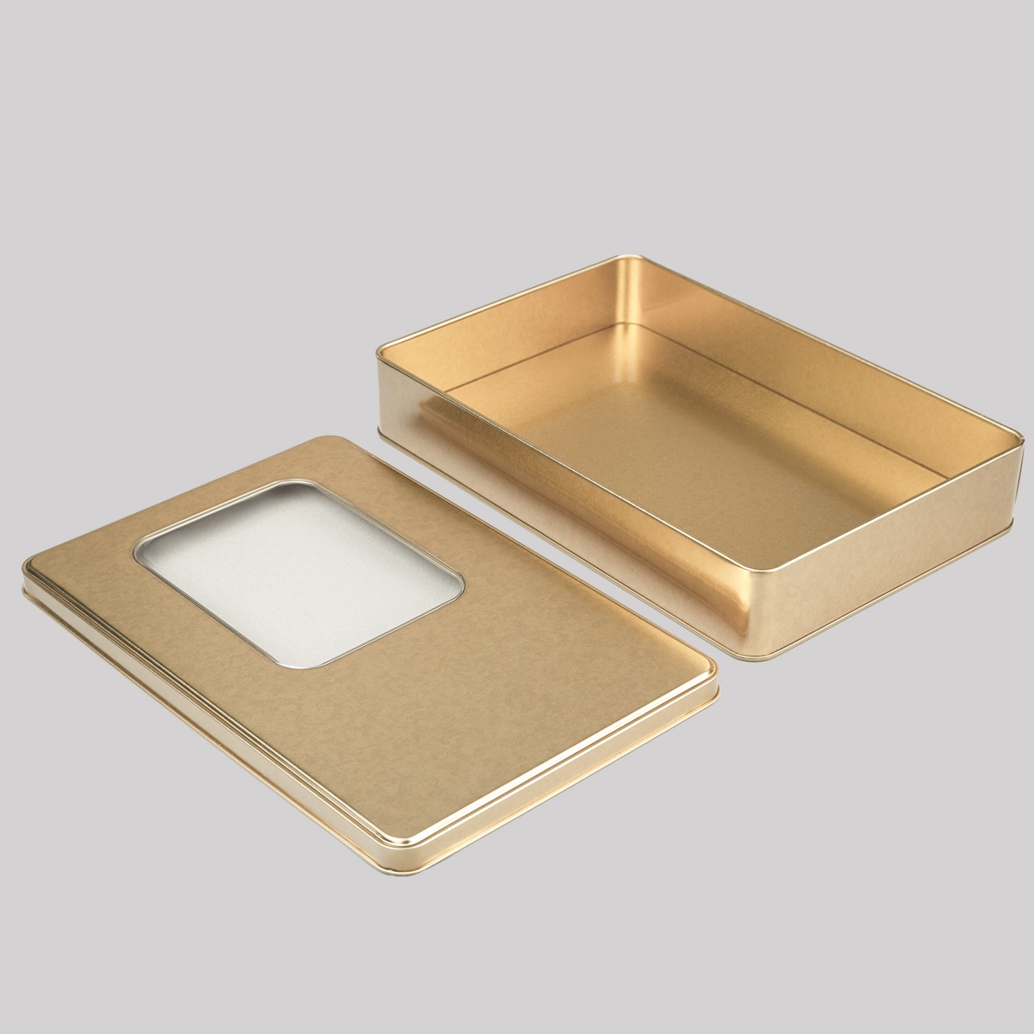 Pencereli Metal Kutu Altın 265 x 175 x 45H mm - 96 Adet