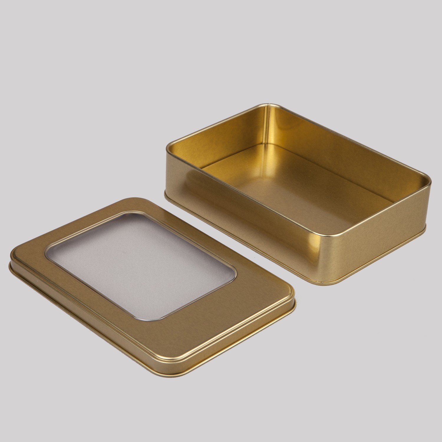 Pencereli Metal Kutu Altın 190 x 135 x 45H mm - 96 Adet