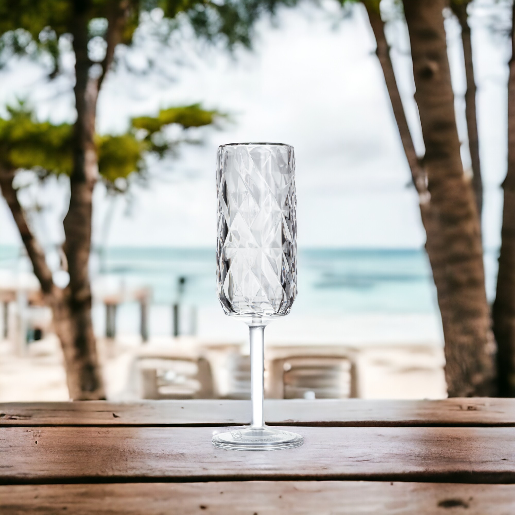 Kırılmaz Şampanya Bardağı Seti - Exclusive Prizma - 180ml - Şeffaf - 4'lü