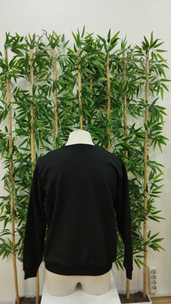 Erkek Uzun Kollu Bisiklet Yaka Yazı Baskılı Iki Iplik Bluz