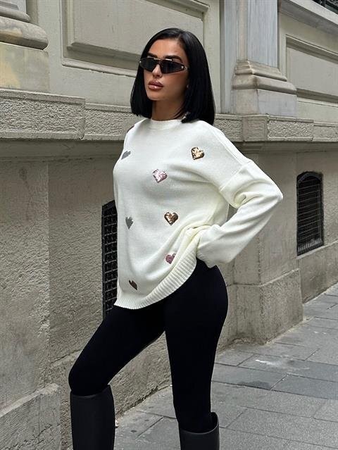 Molly Kalp Desenli Triko Örme Kazak 1339
