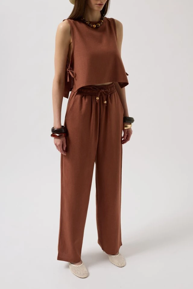 Yandan Bağlamalı Crop Bluz