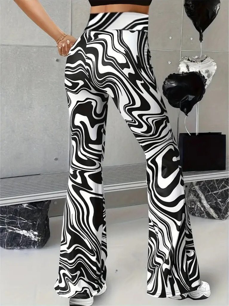 Kadın Yüksek Bel Zebra Desenli Tayt