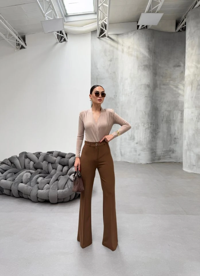 230 Gr Poly Viscose Full Lycra İspanyol Paça Pantolon