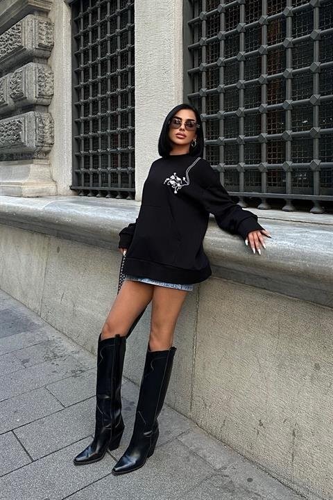 Marison Çiçek Nakışlı Sweatshirt 8050 -08