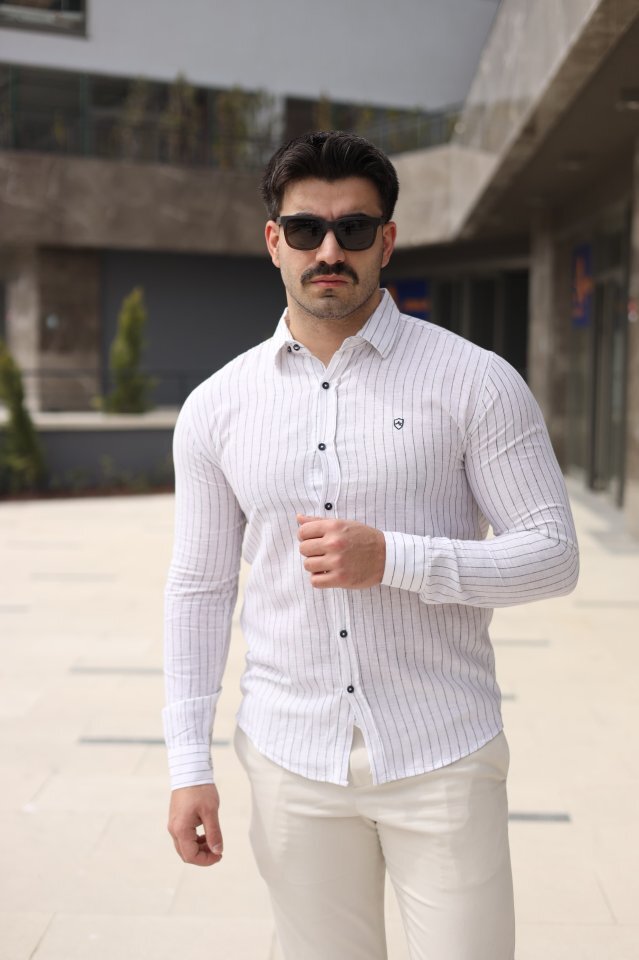 Erkek çizgi Desenli Gömlek 