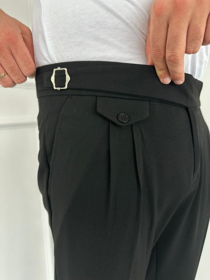 Erkek Bel Toka Detaylı Pileli Pantolon