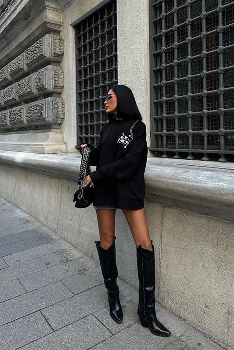 Marison Çiçek Nakışlı Sweatshirt 8050 -08