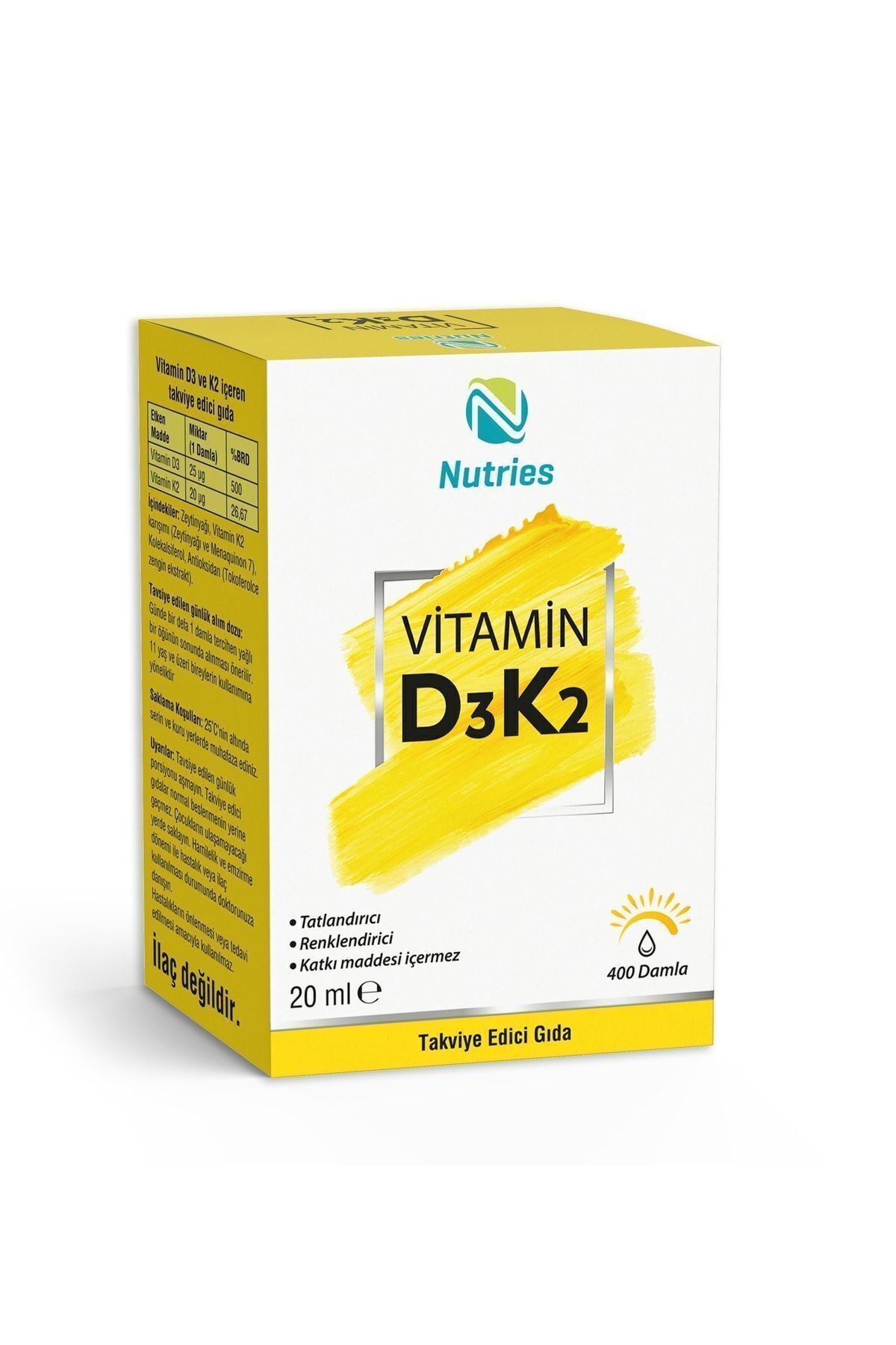 D3K2 Damla 20 ml (1000 IU) – 2’li Avantaj Paketi