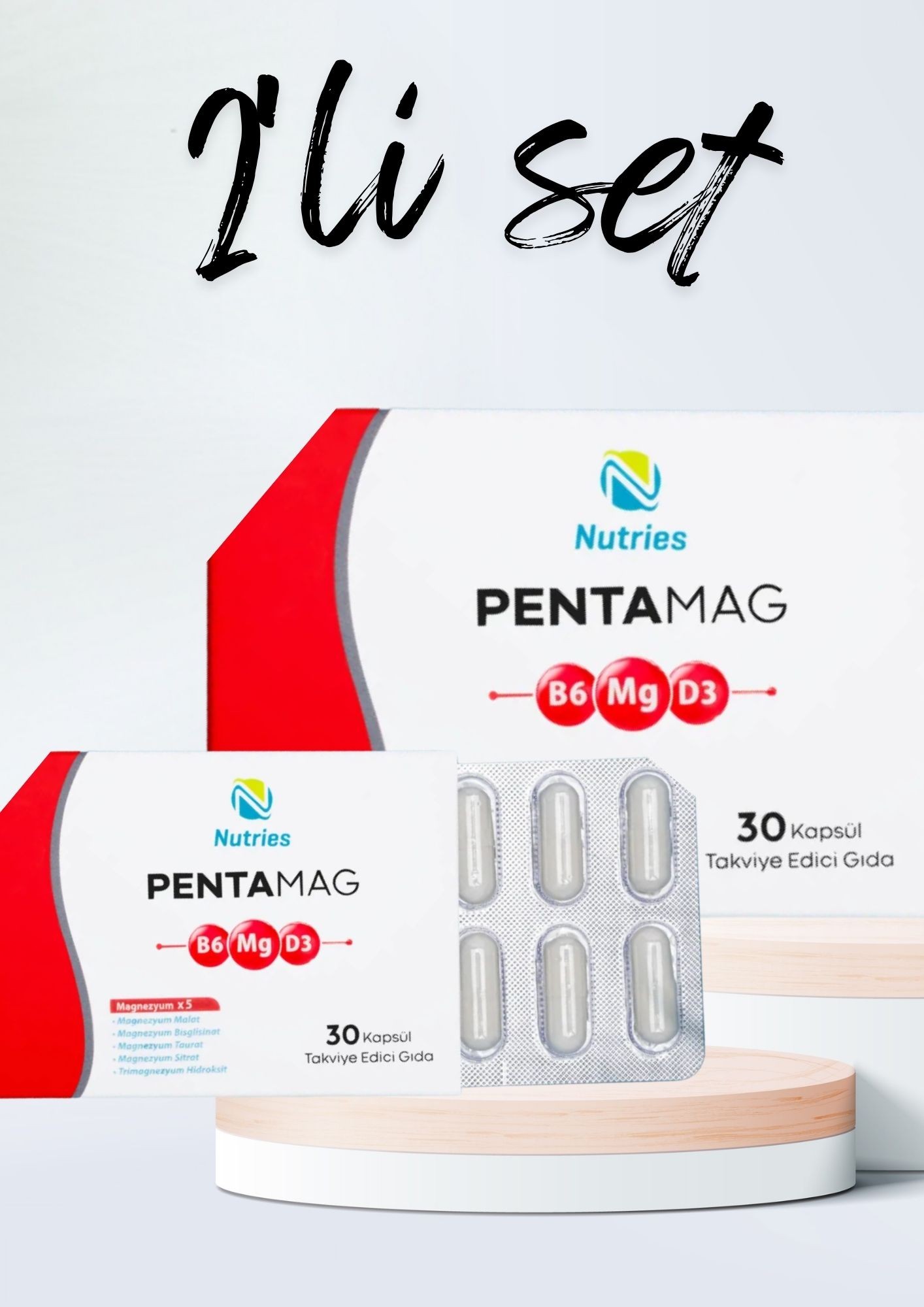 PentaMag Magnezyum Takviyesi 30 Kapsül – 2’li Avantaj Paketi