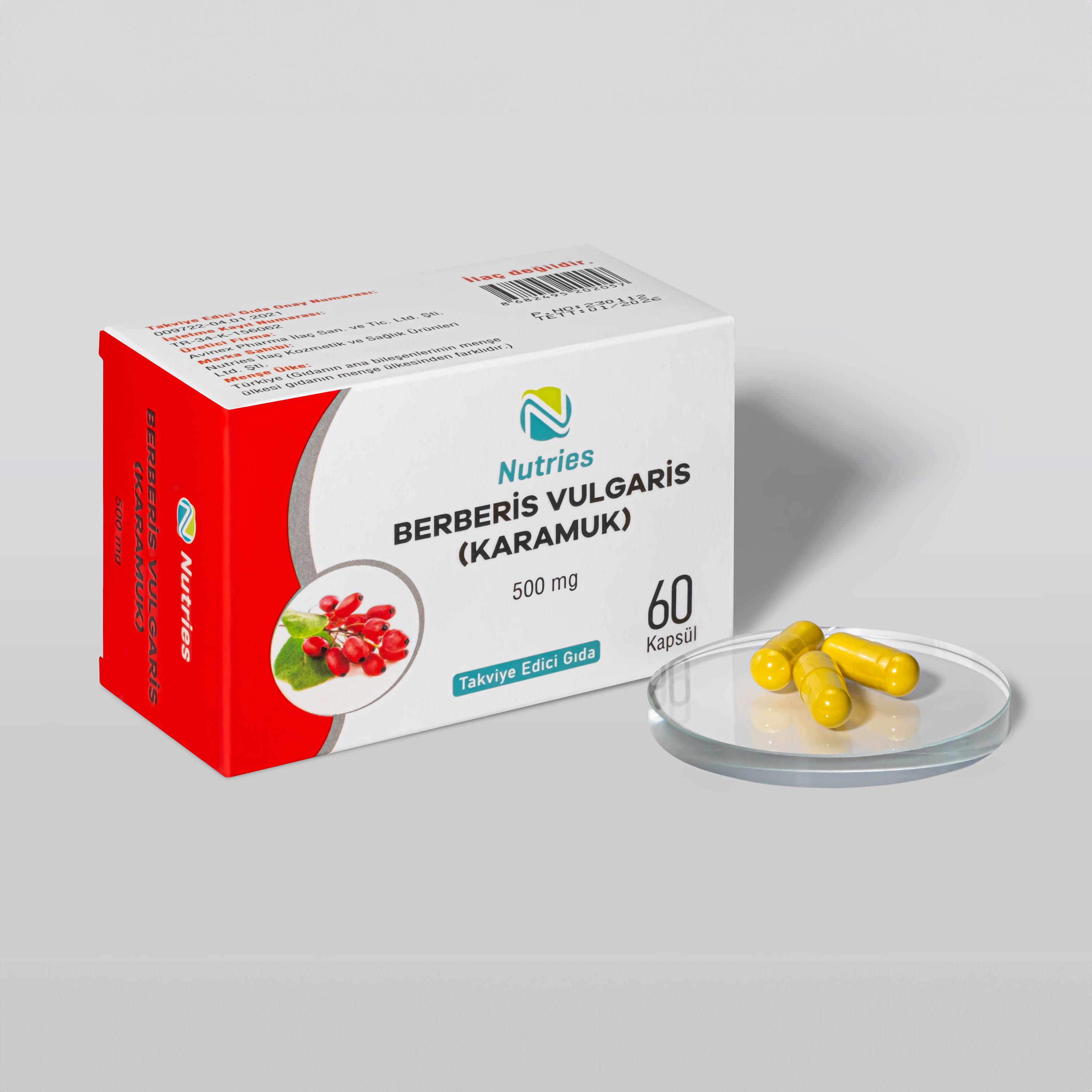 Nutries Berberis Vulgaris (Karamuk) 500 mg 60 Kapsül