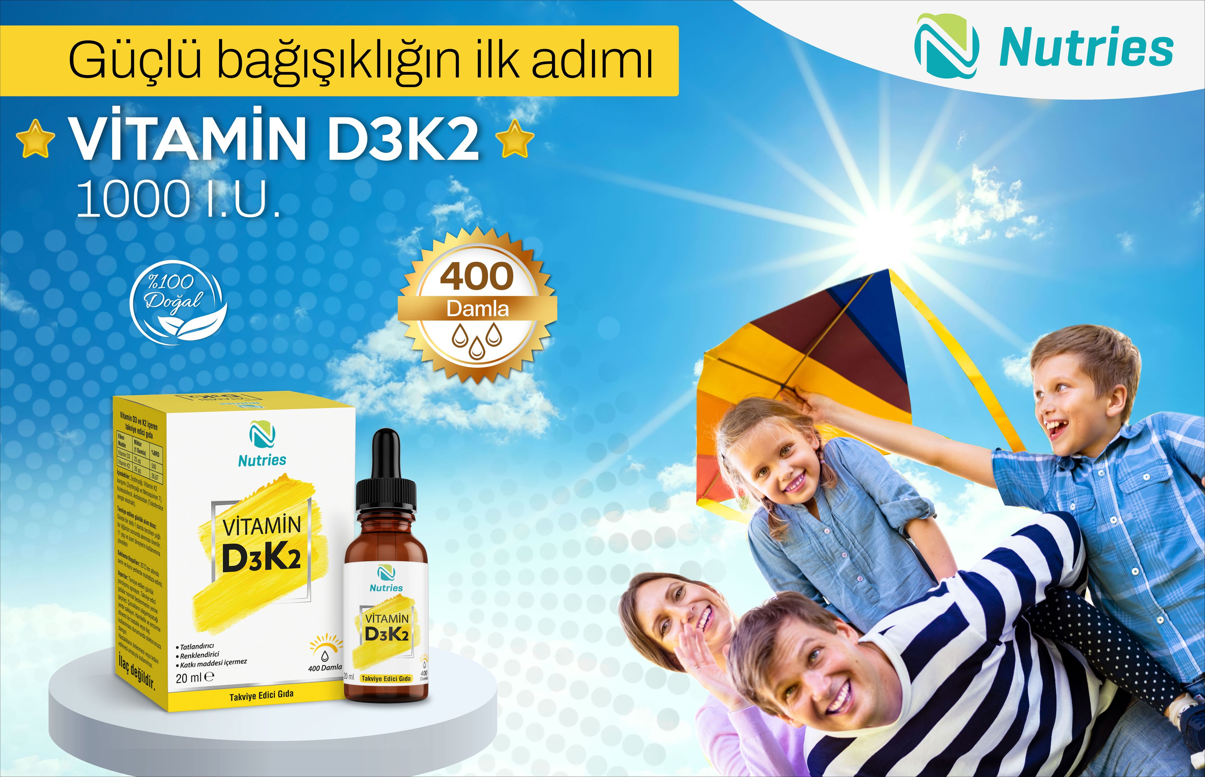 Nutries D3K2 Damla 20 ml