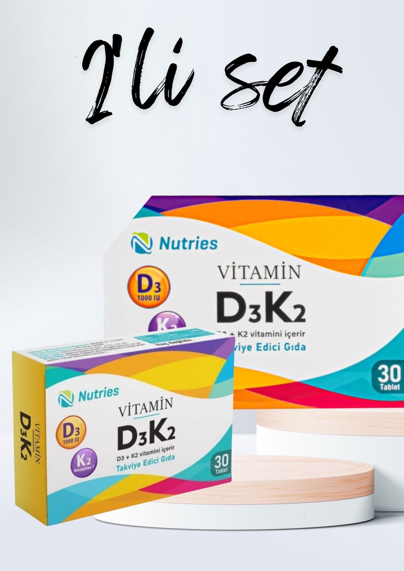 D3K2 Vitamin Takviyesi 30 Tablet – 2’li Avantaj Paketi